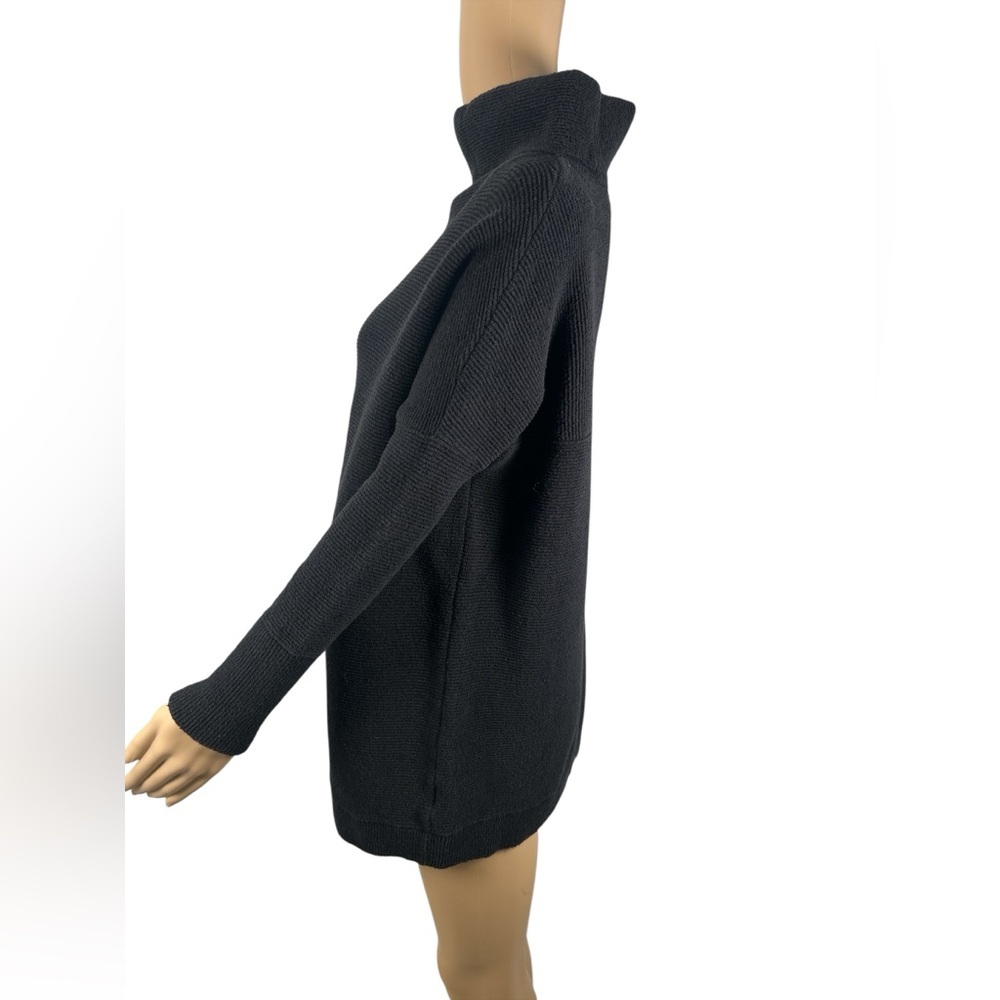 Free People Ottoman slouchy Ribbed Mock Neck Black Women's Tunic Sweater size XS - Picture 3 of 4